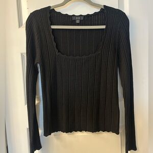 Black J. Crew square neck long sleeve